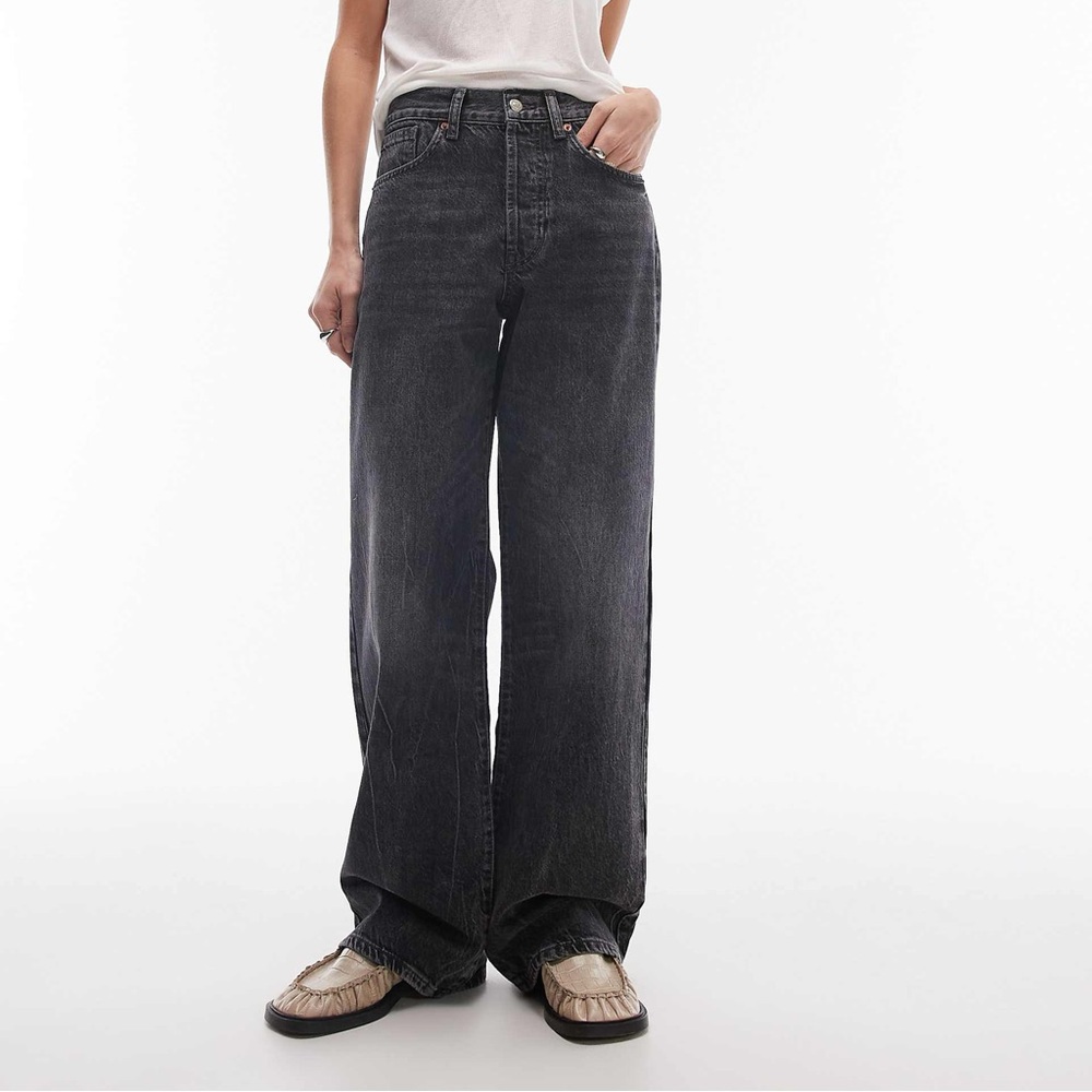 Topshop High-Rise Baggy Straight Jeans